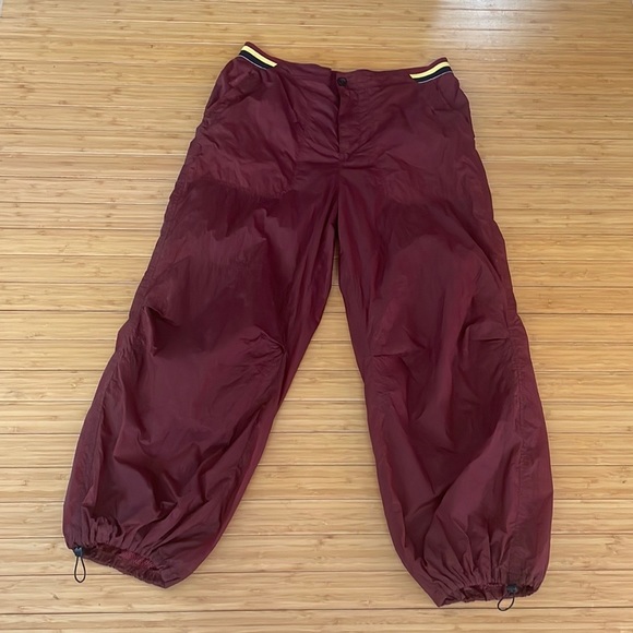 Free People Nylon Ripple Jogger Crop Mahogany Light Weight Sporty Pants - Picture 4 of 13